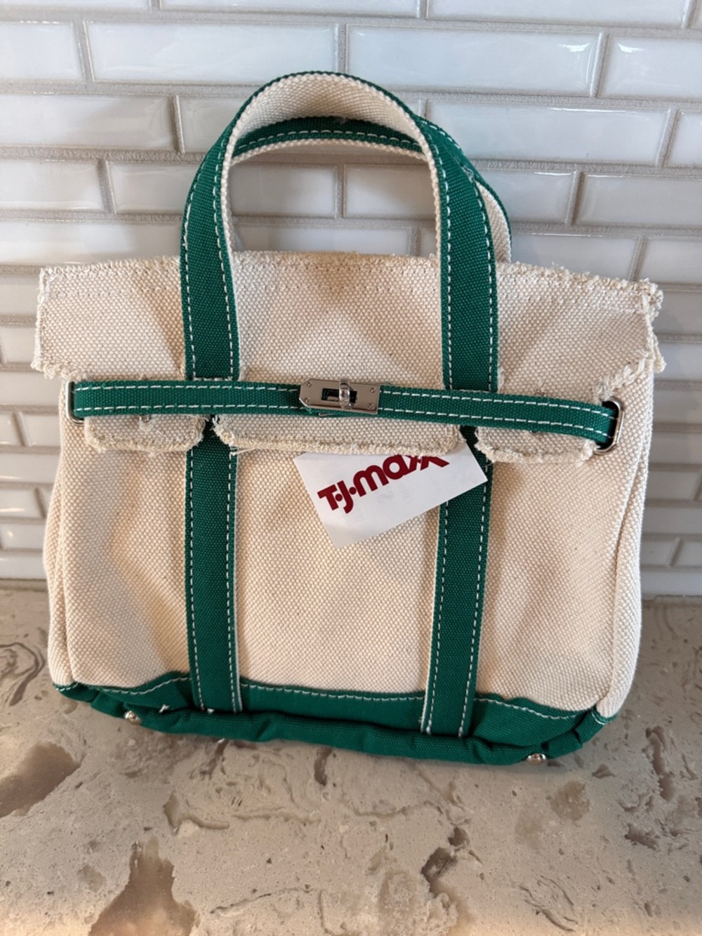 Viral green and tan canvas boatkin (small)